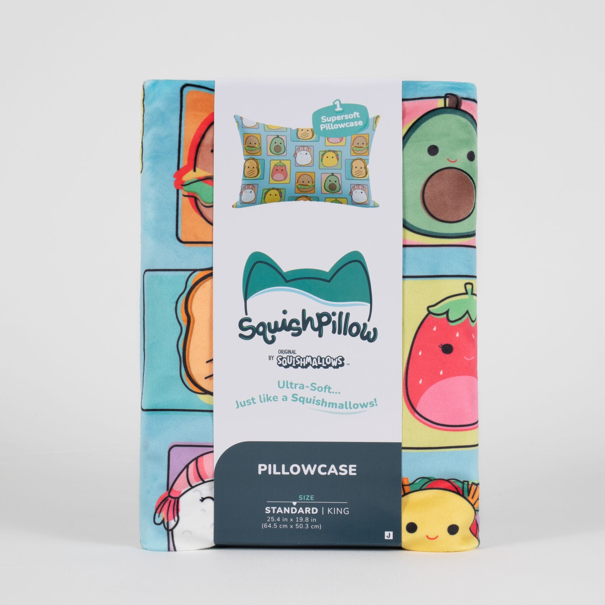 ??Total Foodies?? Teal SquishPillow Pillowcase (Standard) - Image 2