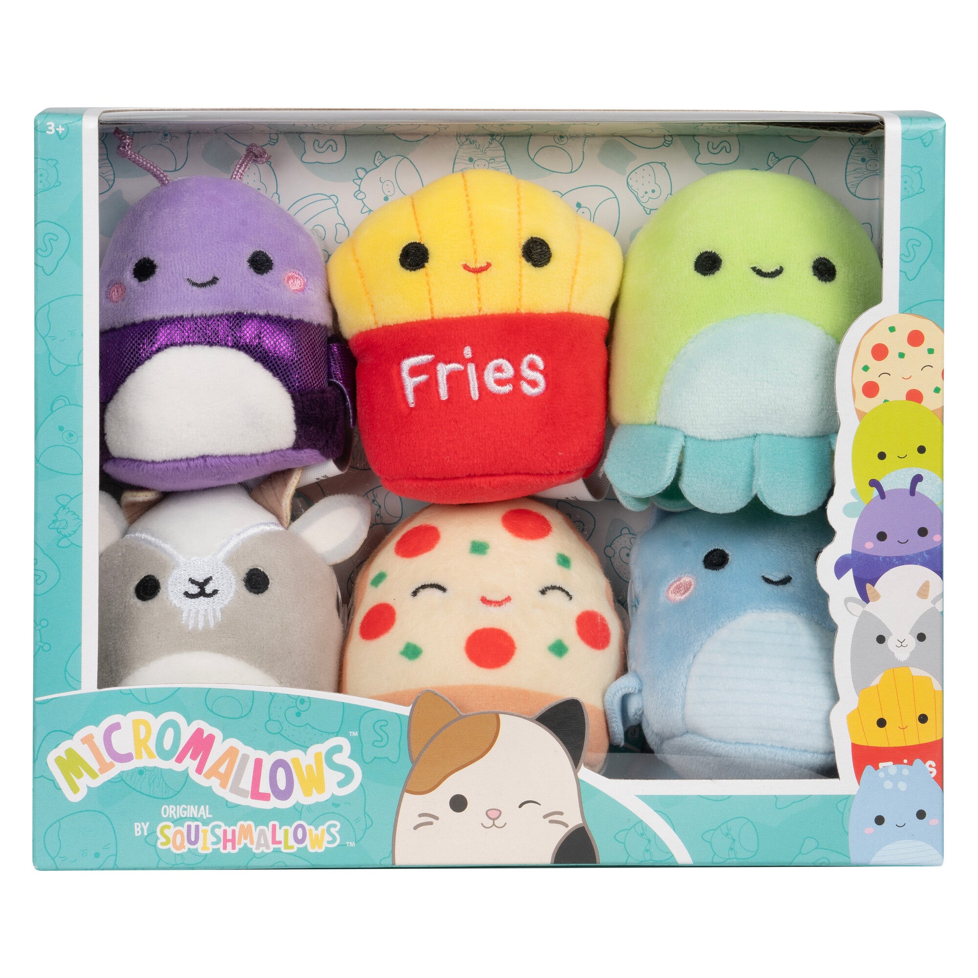 Micromallows 6-Pack ?C Axel Beetle, Lune Loch Ness Monster, Floyd French Fries, Orphie Octopus, Pep Pizza, Walker Goat - Image 2
